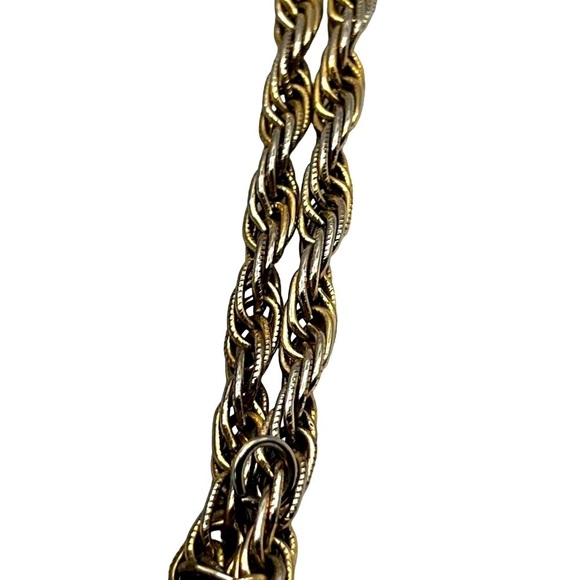 Vintage Whiting Davis M47Gold & Silver Tone Twisted Rope Chain - Picture 7 of 9